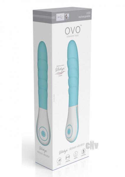 Ovo Silkskyn Ribbed Vibrator Blue