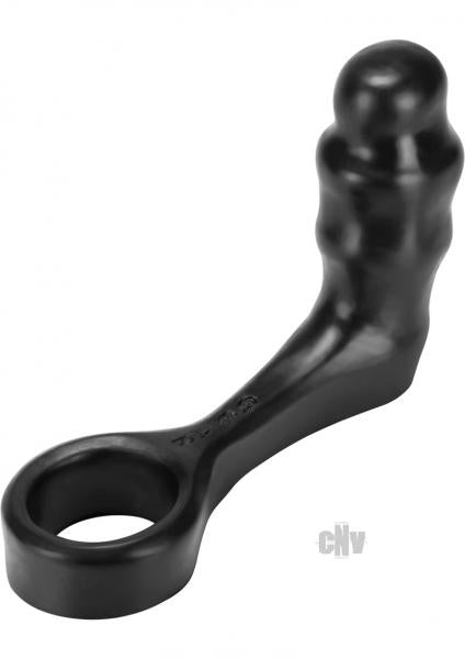 Gear Ass-Lock Black Cock Ring Butt Plug