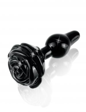 Icicles No 77 Glass Anal Plug Black 2.4 Inch