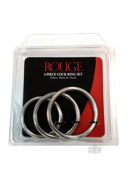 Rouge Cock Ring Set Stainless Steel 3 Pieces