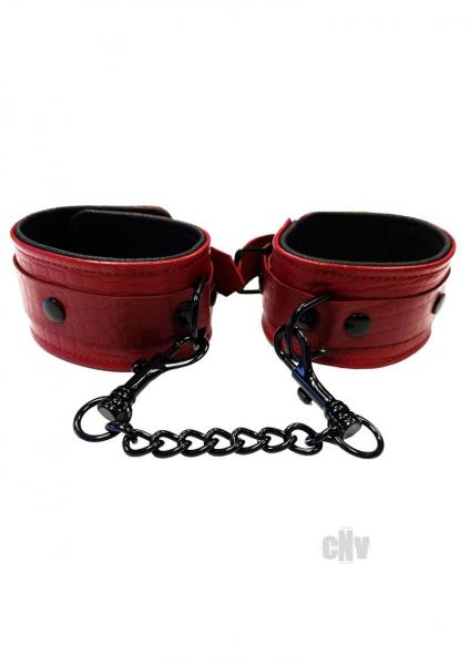 Rouge Anaconda Leather Wrist Cuff Burgundy Black