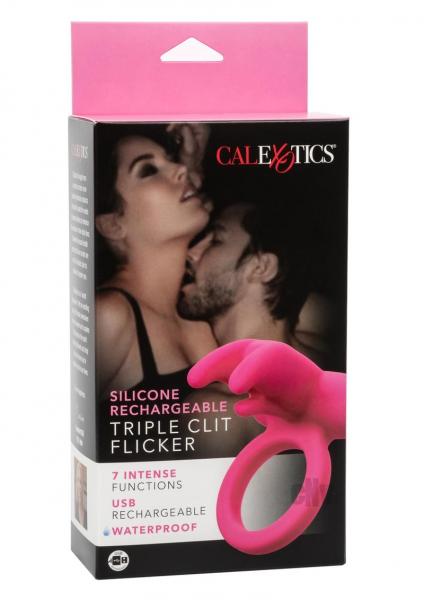 Silicone Triple Clit Flicker Pink