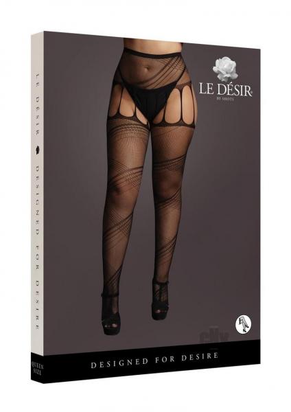 Crotchless Cut Out Pantyhose Qn Blk