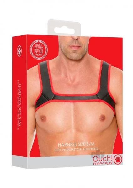 Ouch Neoprene Harness S/m Red