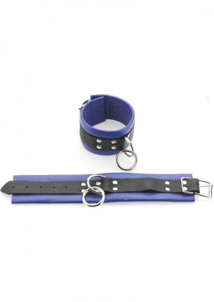 Black And Blue Wrist Or Ankle Restraints Leather