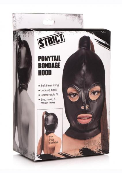 Strict Ponytail Bondage Hood Black