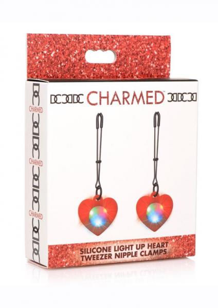 Charmed Light Up Heart Tweezer Nip Red