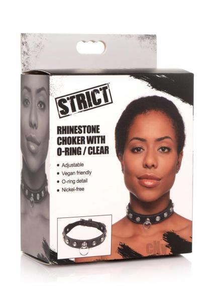 Strict Rhinestone Chocker W/ring Clear