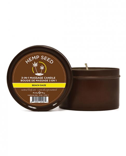 Earthly Body Suntouched Hemp Candle - 6 Oz Round Tin Beach Daze