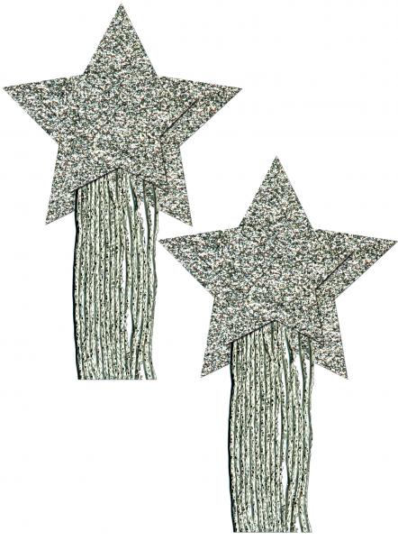 Pastease Silver Glitter Tassle Stars OS