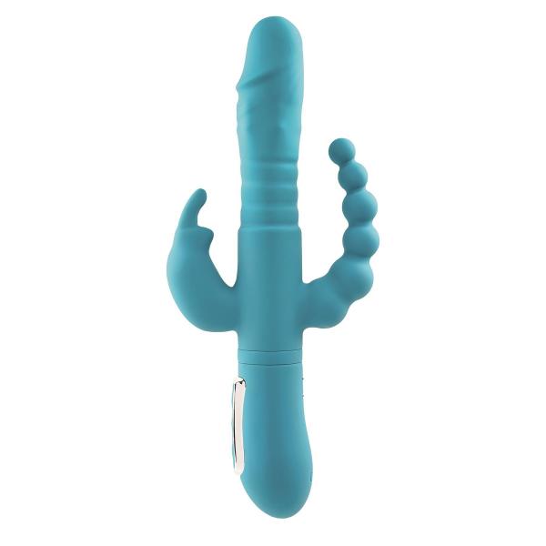 Adam & Eve Eve's Thrusting Triple Joy Rabbit - Teal