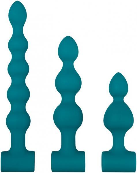 Adam & Eve Vibrating Anal Bumby Bead Set - Teal