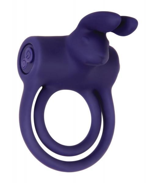 Adam & Eve's Silicone Remote Control Rabbit Ring - Purple