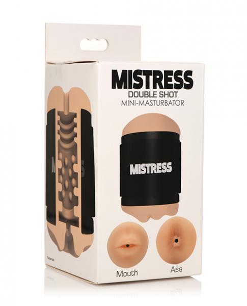 Curve Novelties Mistress Double Shot Mini Masturbator Ass & Mouth - Light