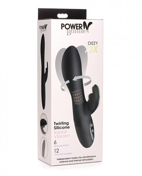 Curve Novelties Power Bunnies Dizzy Rotating Vibrator W/rotating Beads - Black