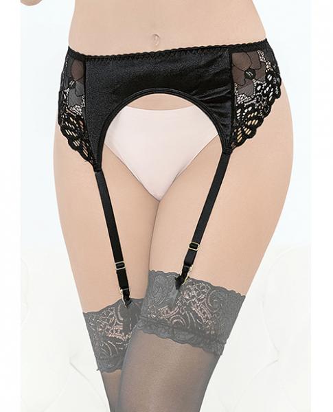 Satin & Lace Garterbelt Black Md