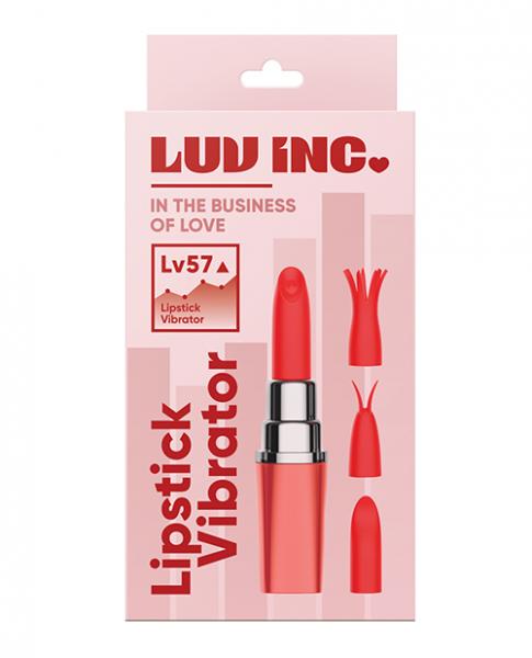 Luv Inc. Lipstick Vibrator W/4 Heads - Coral