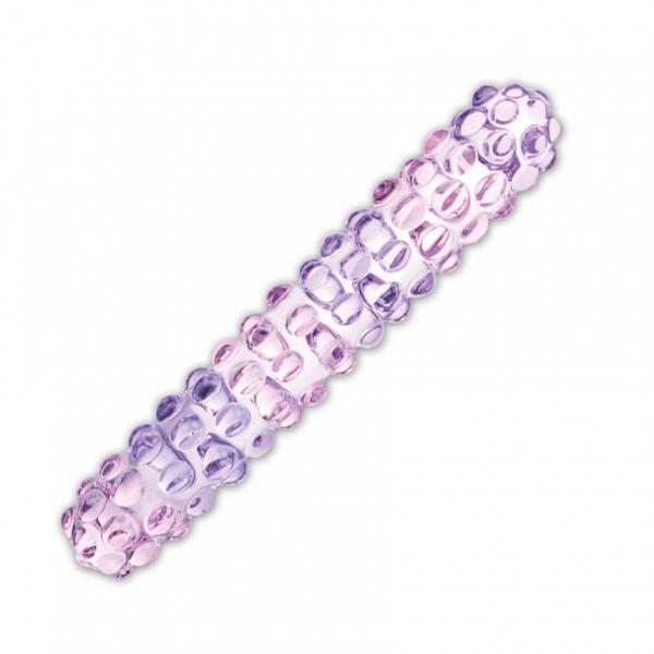 Purple Rose Nubby Glass Dildo