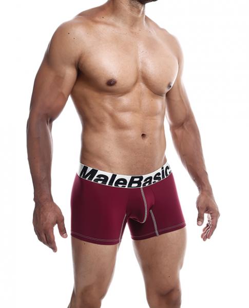 Male Basics Performance Boxer Burgundy Lg