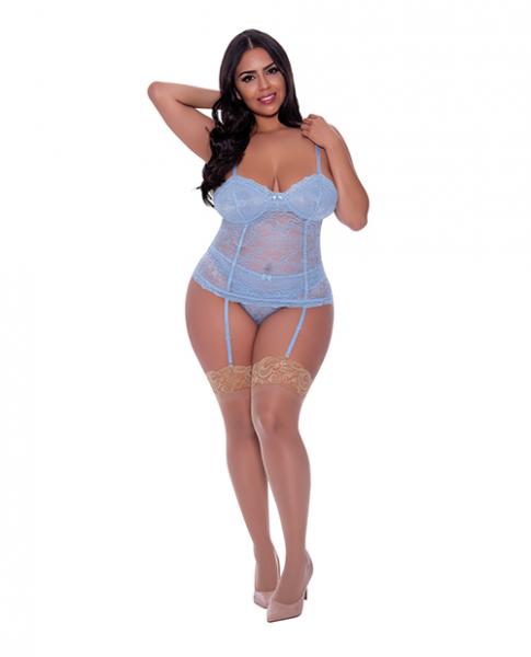 Ooh La Lace Bustier & Panty Periwinkle PS Queen