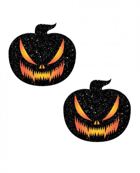 Neva Nude Black Light Jack O Lantern Pasties - Orange/black O/s