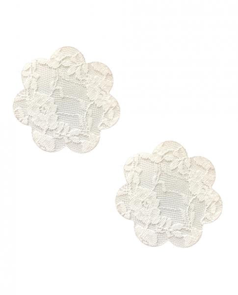 Neva Nude Lace Petal Flower Pasties - White O/s