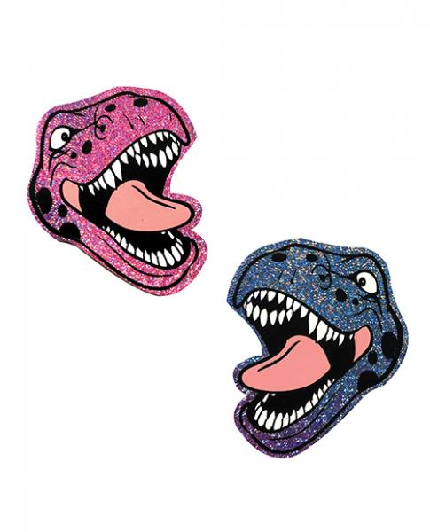 Neva Nude Black Light  Dinosaur Pasties - Pink & Blue O/s