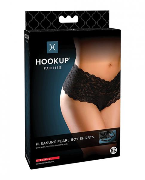 Hookup Panties Pleasure Pearl Boy Shorts Black S-l