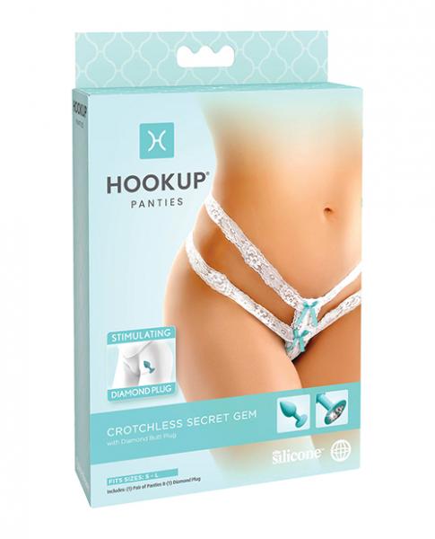 Hookup Panties Crotchless Secret Gem White S-l