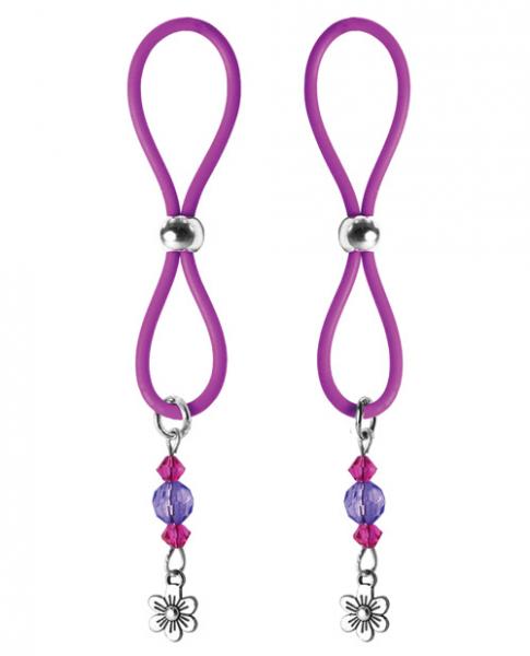 Bijoux De Nip Nipple Halos Flower Charm Purple