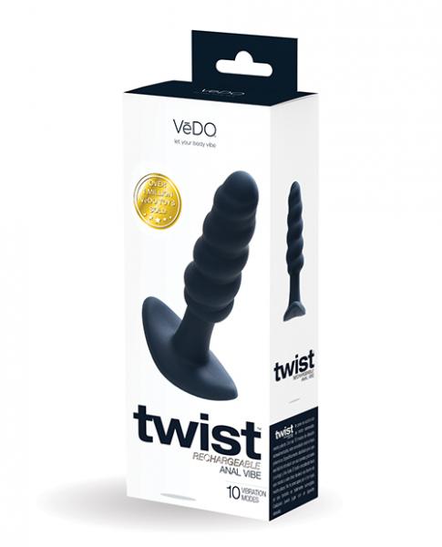 Vedo Twist Rechargeable Anal Plug - Black