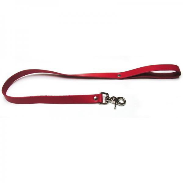 Kl Bondage Basics Leather Leash (red)