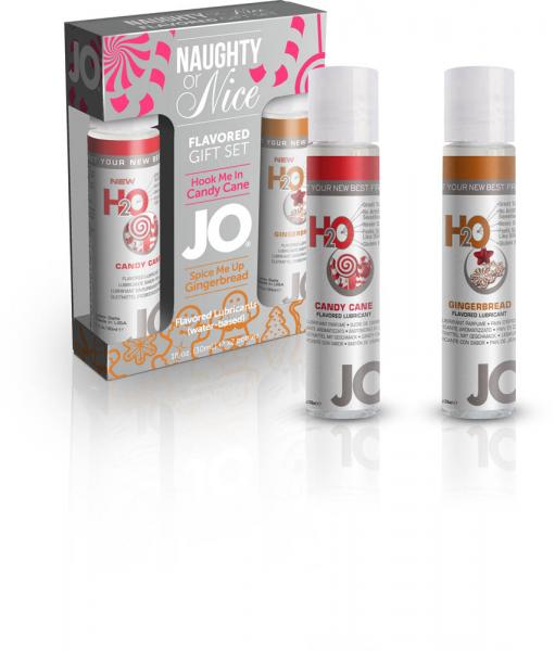 Jo Naughty Or Nice Lube Gift Set Candy Cane & Gingerbread