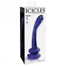 Icicle No 89 Glass Suction Cup G-spot Wand - Blue