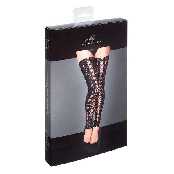 Noir Handmade Lace And Powerwetlook Stockings M