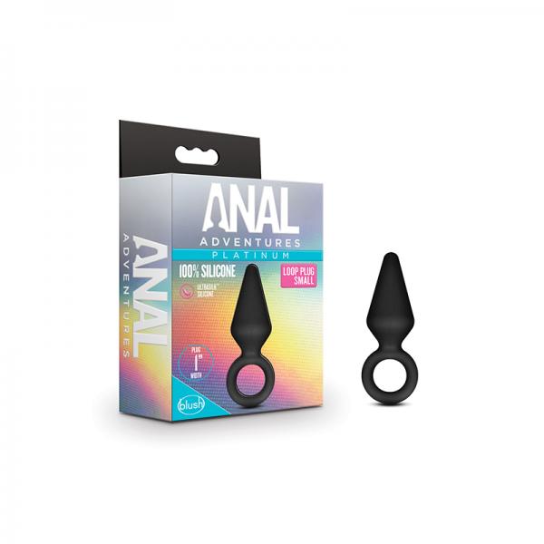 Anal Adventures Platinum - Silicone Loop Plug - Small - Black