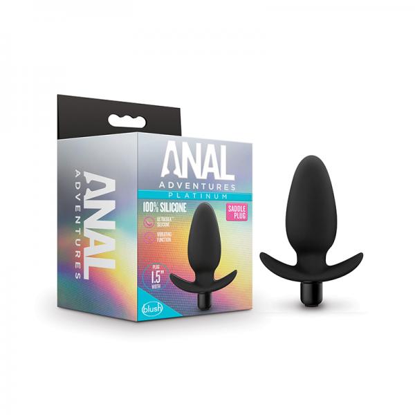 Anal Adventures Platinum- Silicone Saddle Plug- Black