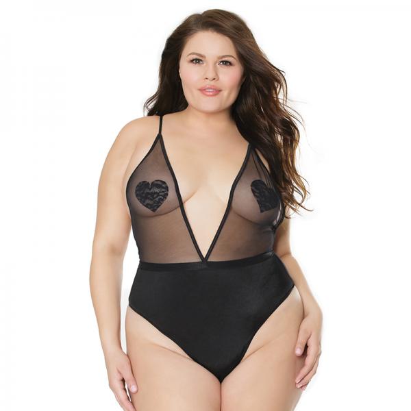 Crotchless Teddy Black Os Xl Hanging