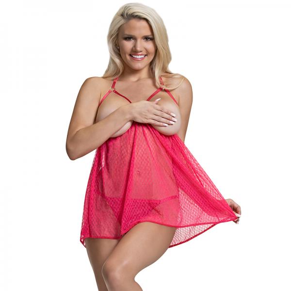 Ms Diamond Girl Cupless Babydoll Set Watermelon L/xl