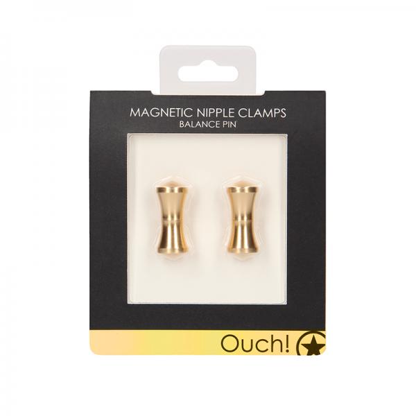 Ouch Magnetic Nipple Clamps - Balance Pin - Gold