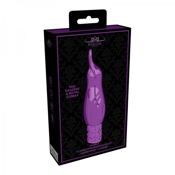 Royal Gems - Sparkle - Silicone Rechargeable Bullet - Purple