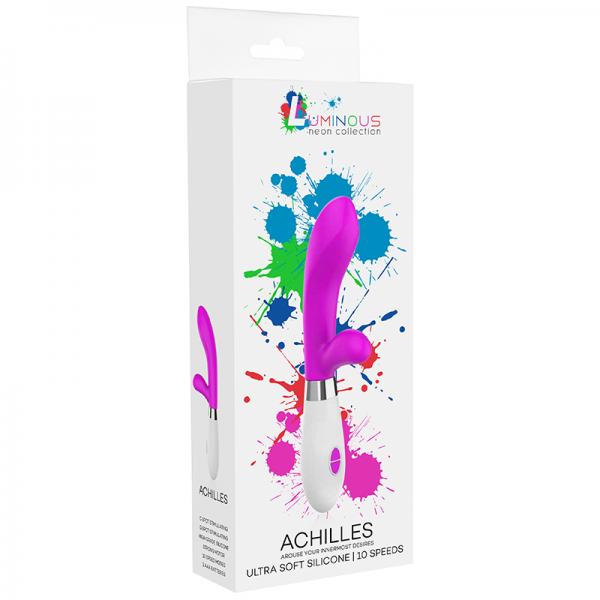 Luna Neon Achilles Ultra-soft Silicone Dual Stimulator Fuchsia