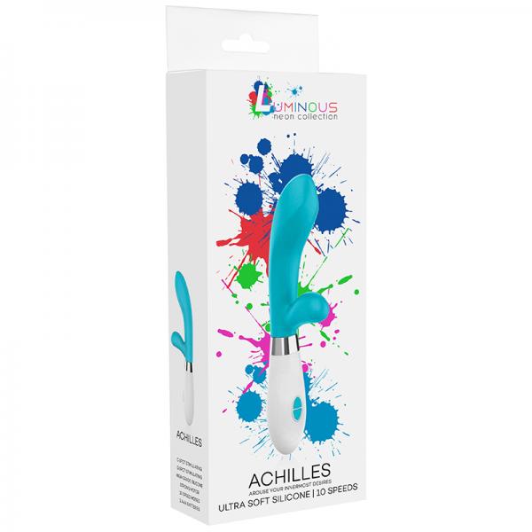 Luna Neon Achilles Ultra-soft Silicone Dual Stimulator Turquoise