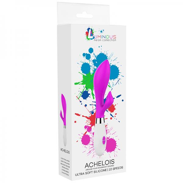 Luna Neon Achelois Ultra-soft Silicone Dual Stimulator Fuchsia