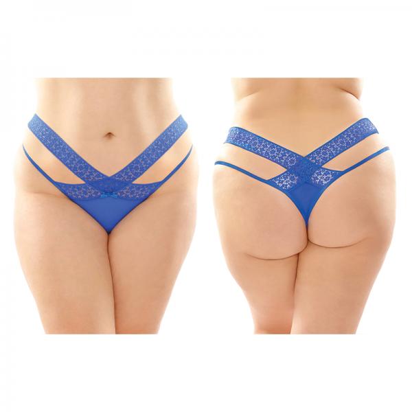 Daphne Microfiber Brazilian-cut Panty With Criss-cross Lace Waistband 6-pack Q/s Royal