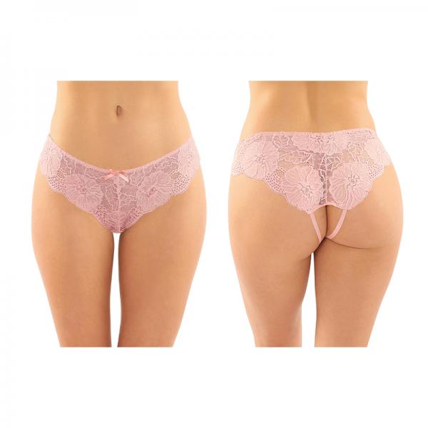 Poppy Crotchless Floral Lace Panty 6-pack S/m Pink