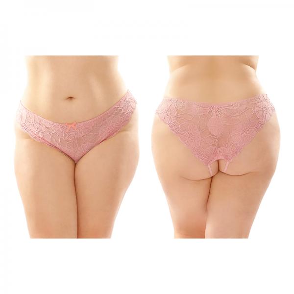 Poppy Crotchless Floral Lace Panty 6-pack Q/s Pink