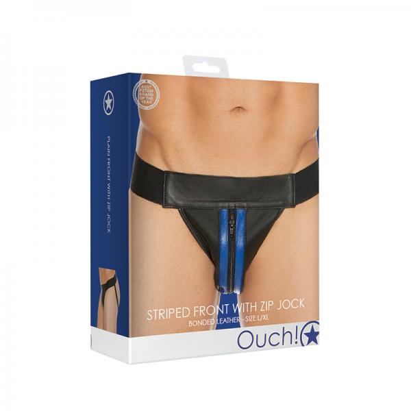 Ouch Jock Front Zip Blue L/xl