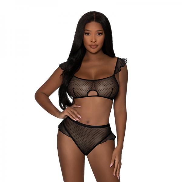 Magic Silk Girl Next Door Bralette & Panty Black L/lx