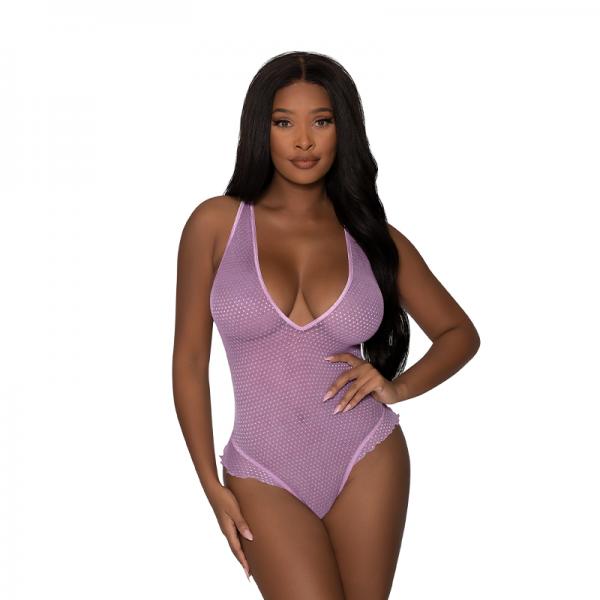 Magic Silk Girl Next Door Plunge Teddy Lilac S/m